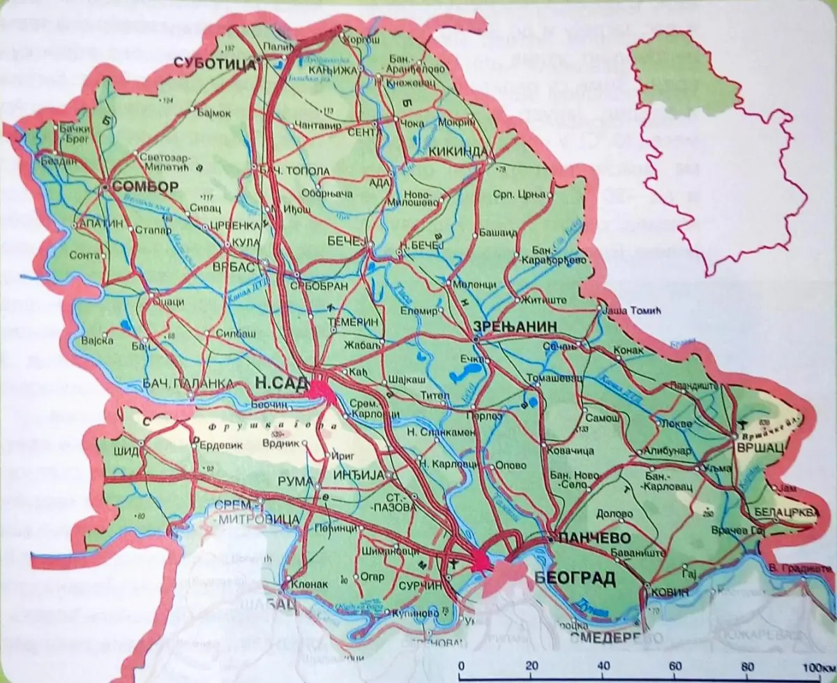 Map of Vojvodina